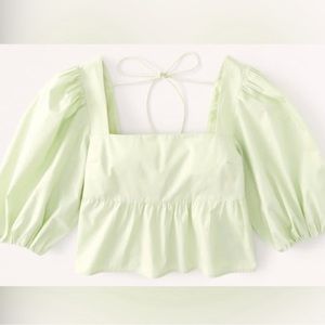 Abercrombie green spring peplum top